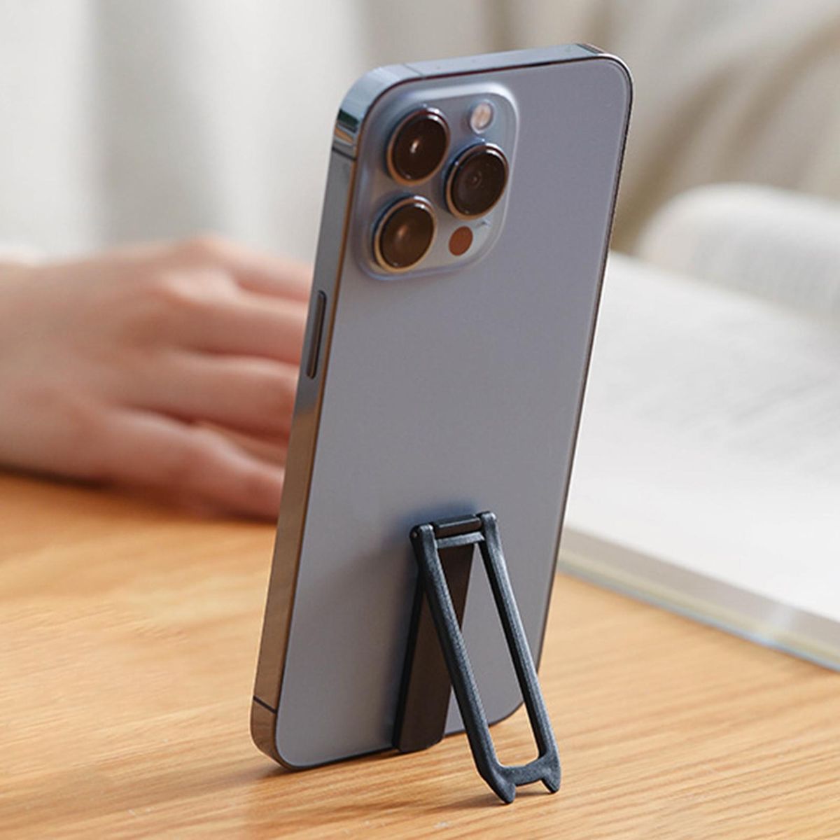 Phone Desk Stand Double Pole Phone Rack Black