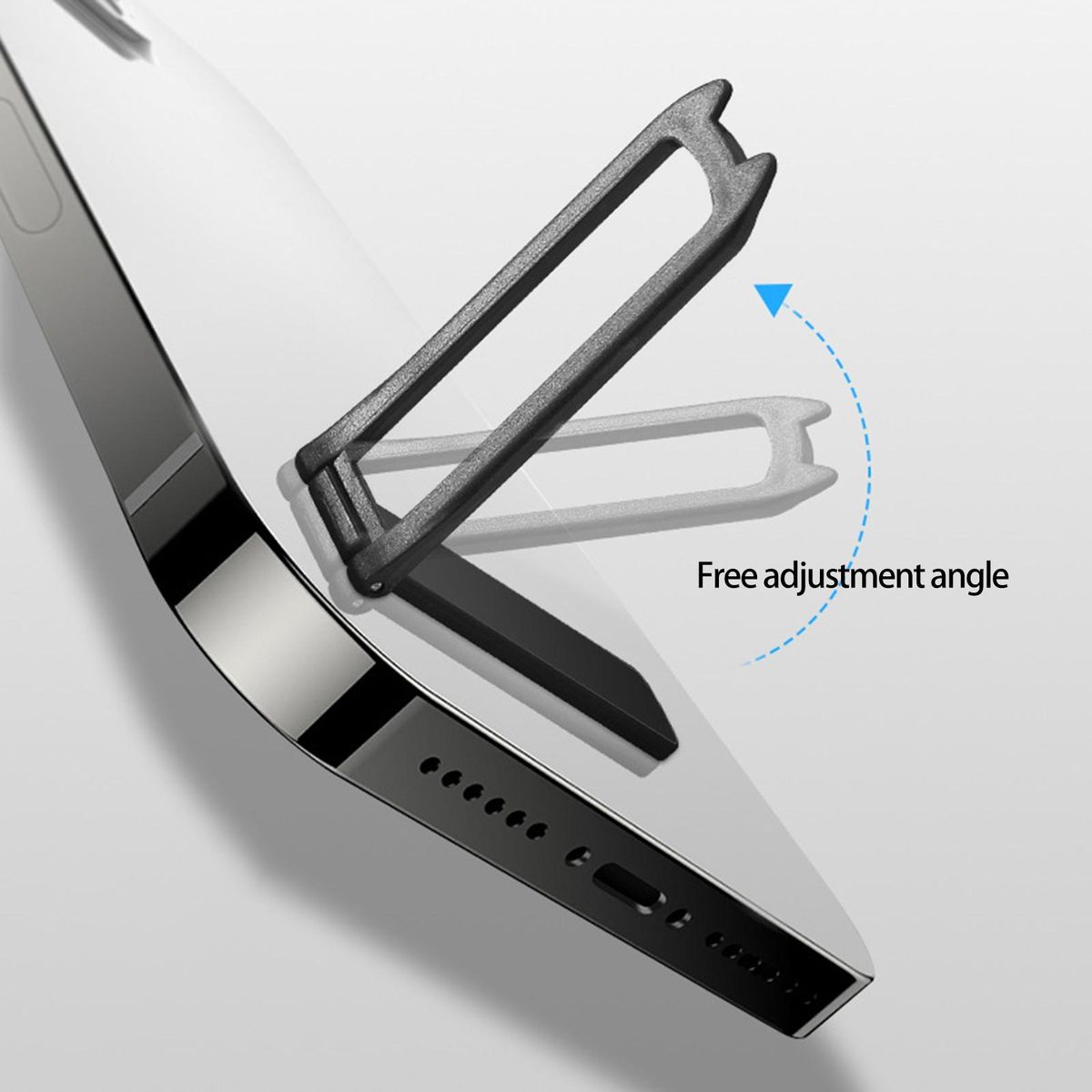 Phone Desk Stand Double Pole Phone Rack Black