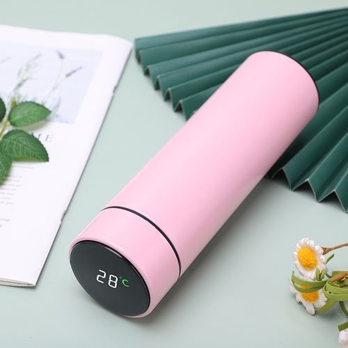 Smart Thermal Flask With LCD Touch Screen 500ML-Pink