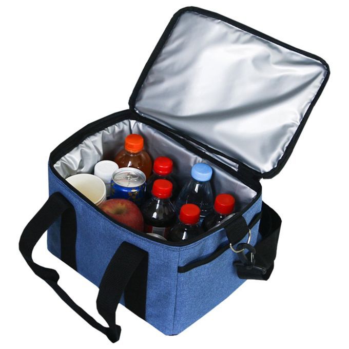 Large Oxford Cloth Insulated Food Cooler Bag Thermal Hiking Blue