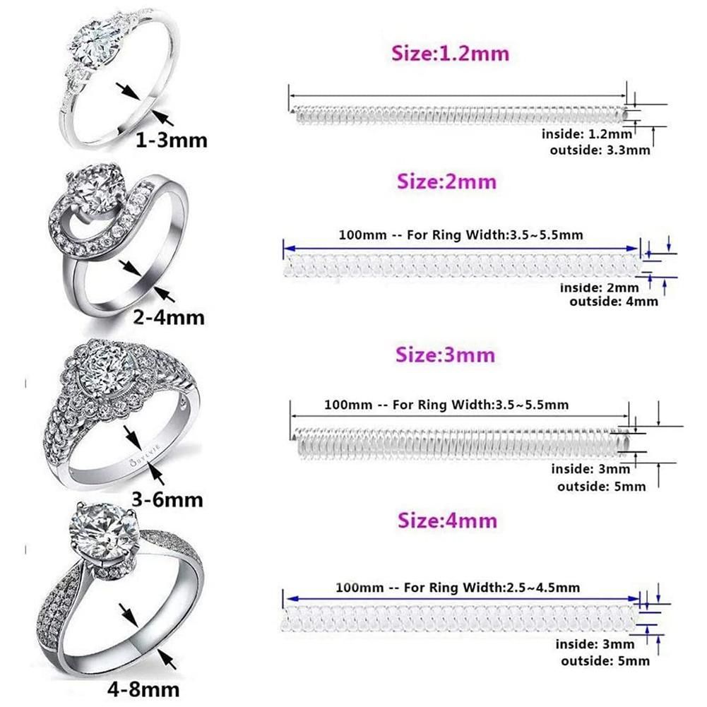 for Loose Rings Invisible Ring Clip Transparent Silicone Sizer Tightener Resizer 4 Sizes