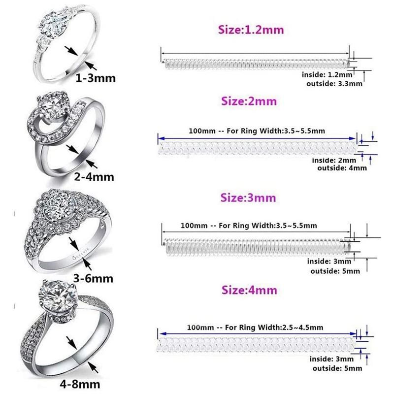 for Loose Rings Invisible Ring Clip Transparent Silicone Sizer Tightener Resizer 4 Sizes