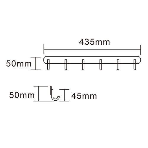 Stainless Steel Self Adhesive Coat/Towel Hook Rack Rail