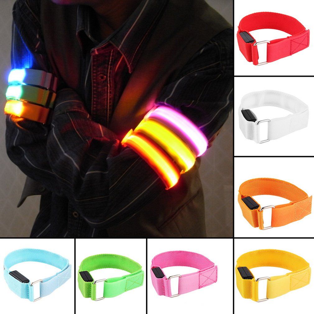 OR Sports Bike LED Safety Reflective Belt Strap Snap Wrap Arm Band Shine Armband