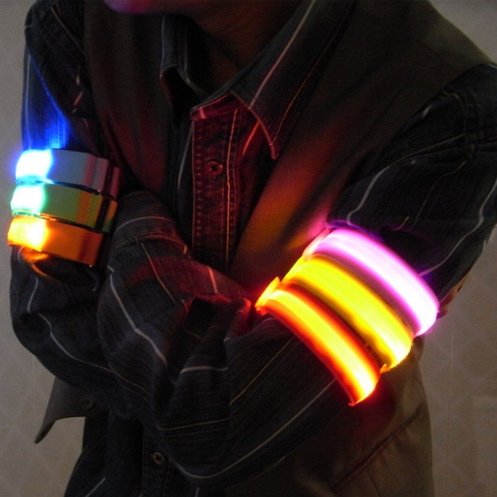 OR Sports Bike LED Safety Reflective Belt Strap Snap Wrap Arm Band Shine Armband