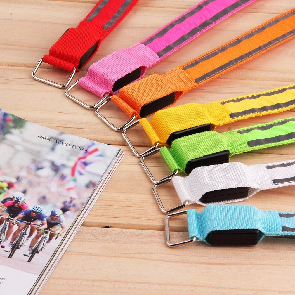 OR Sports Bike LED Safety Reflective Belt Strap Snap Wrap Arm Band Shine Armband