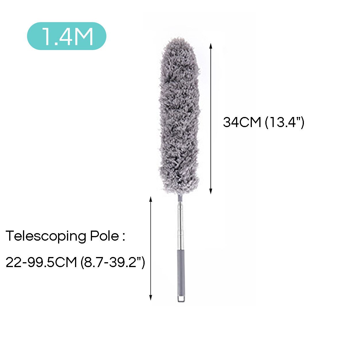 Microfiber Duster Telescopic Pole Washable Roof Cleaning Long Handle For Cleaning Roof, Blinds, Cobwebs,Ceiling Fan, Furniture 2.5m Replacement Head Set