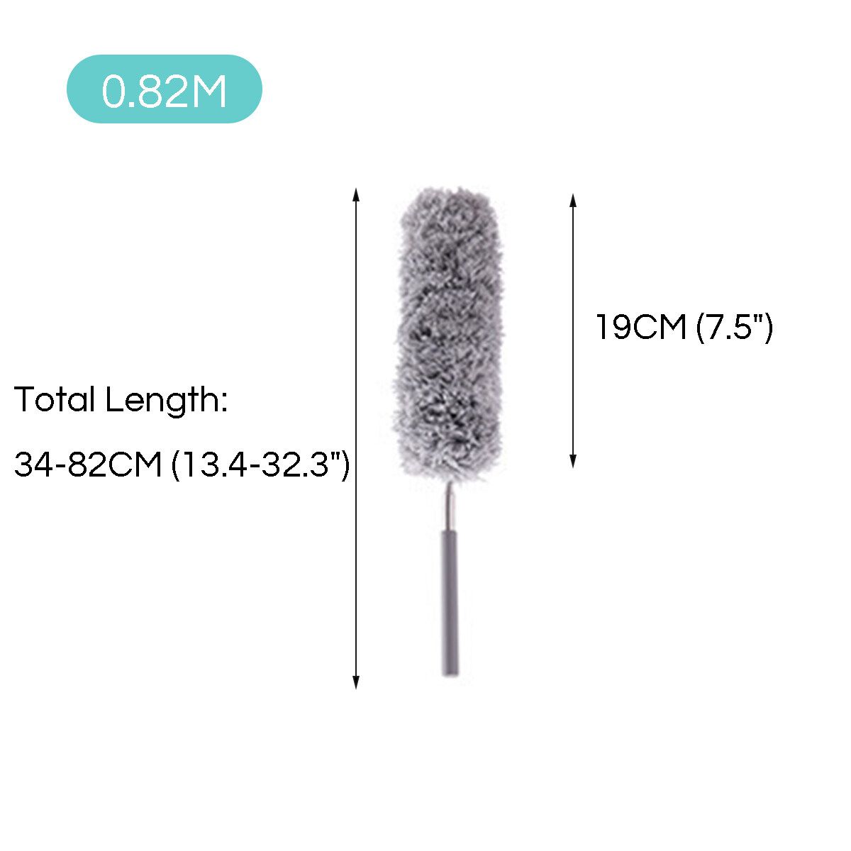Microfiber Duster Telescopic Pole Washable Roof Cleaning Long Handle For Cleaning Roof, Blinds, Cobwebs,Ceiling Fan, Furniture 2.5m Replacement Head Set