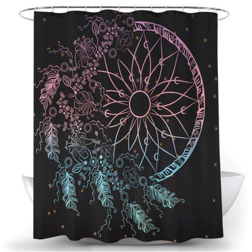 Black Dreamcatcher Shower Curtain TYPE 15 180 X Cm