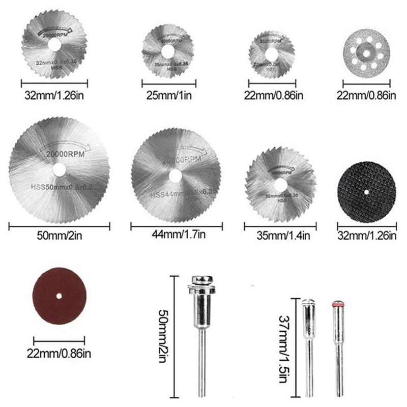 61Pcs Mini Circular Saw Blade Set Resin Cut-Off Wheels Disc