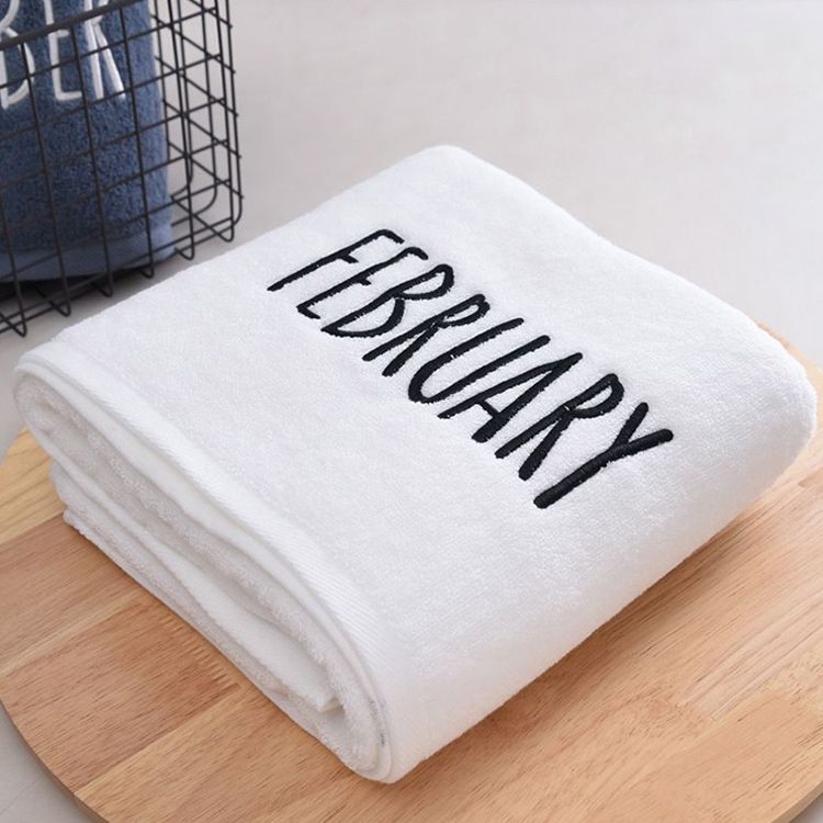 Month Embroidery Soft  Adult Cotton Bath Towel