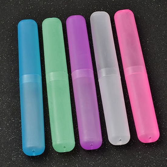 Portable Travel Hiking Camping Toothbrush Holder Case Tube Protect Cover Box-Purple