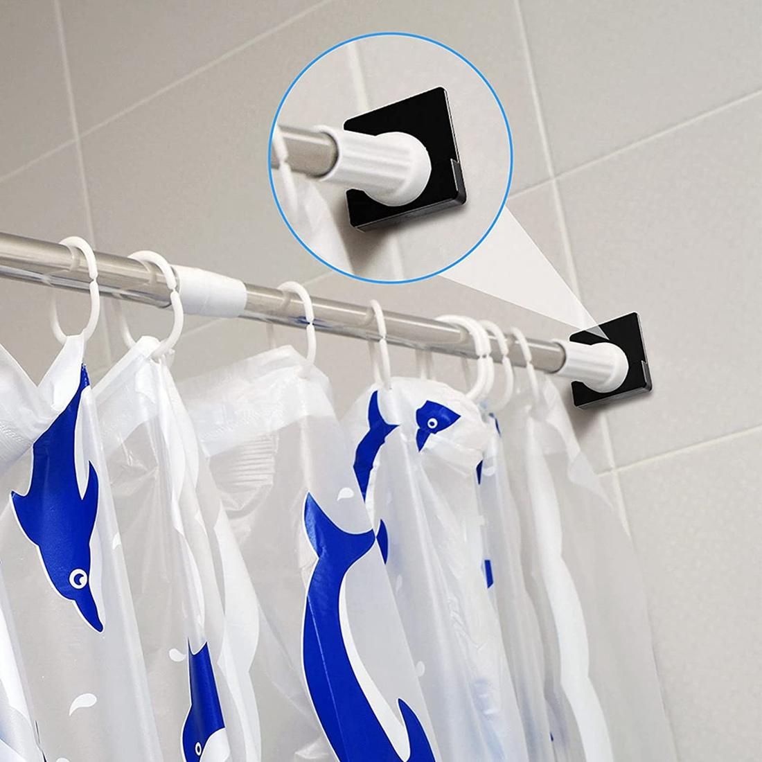 Shower Curtain Rod Holder Curtain Pole Brackets for Bathroom