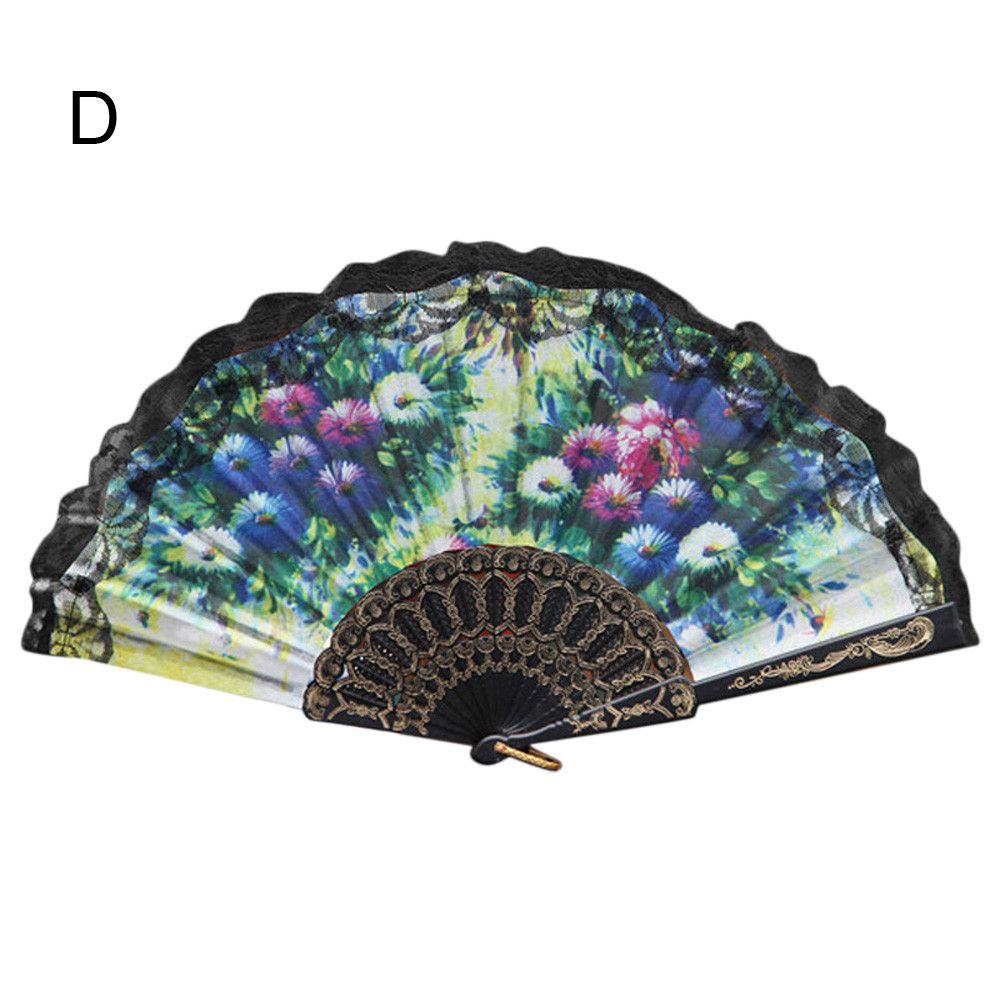 Dance New Lace Chinese Wedding Decor #NE918 Hand Folding Style Fan Held Party 2020