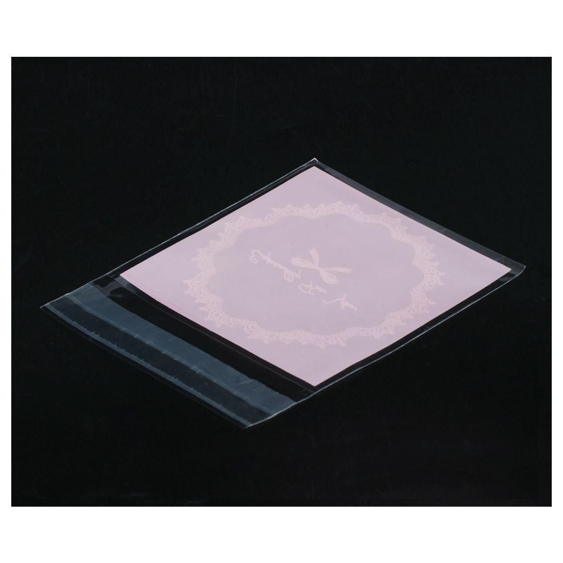 50pcs 10x10cm Cookie packaging lace candy self-adhesive plastic bags for biscuits snack baking package Pink