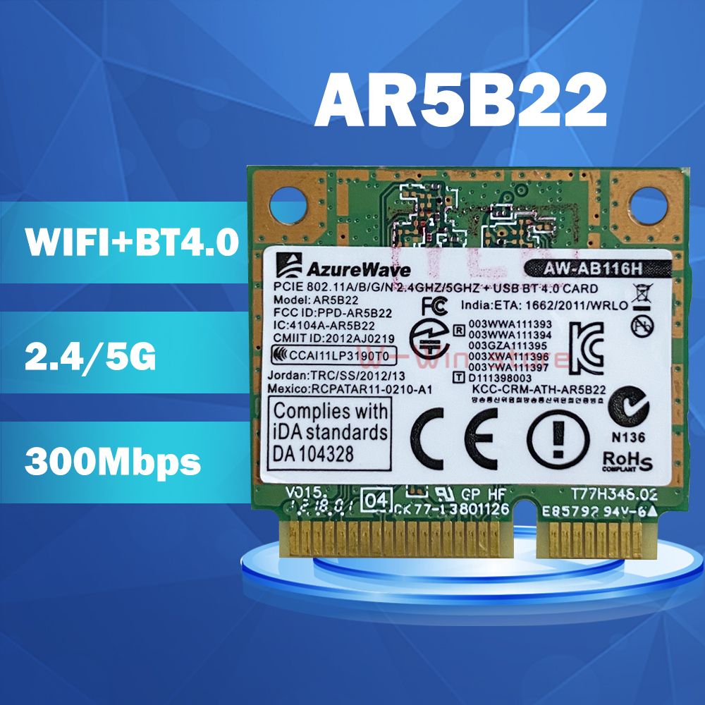 Atheros AzureWave AR9462 AR5B22 WB222 Half Mini PCIe