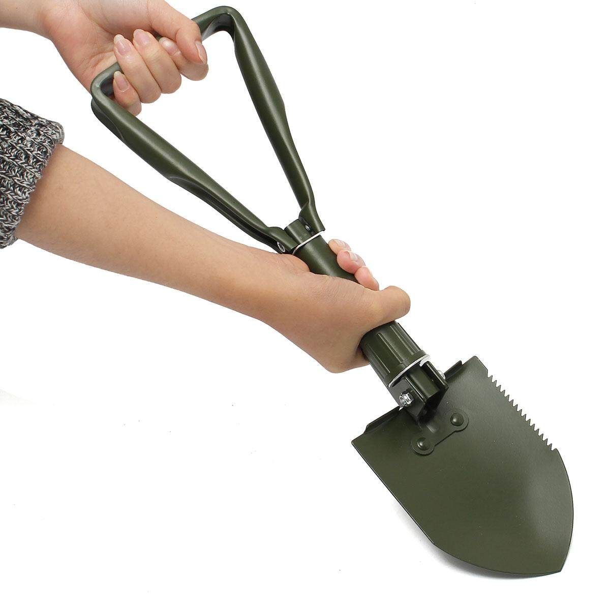 Folding Shovel Spade Metal Pick Axe Emergency Entrenching Tool Car Scoop Green