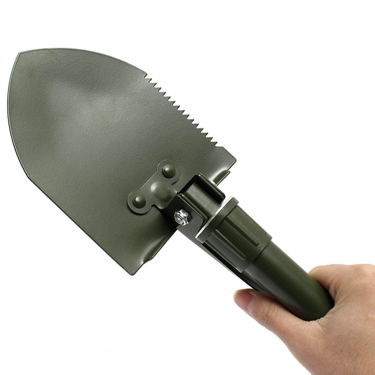 Folding Shovel Spade Metal Pick Axe Emergency Entrenching Tool Car Scoop Green