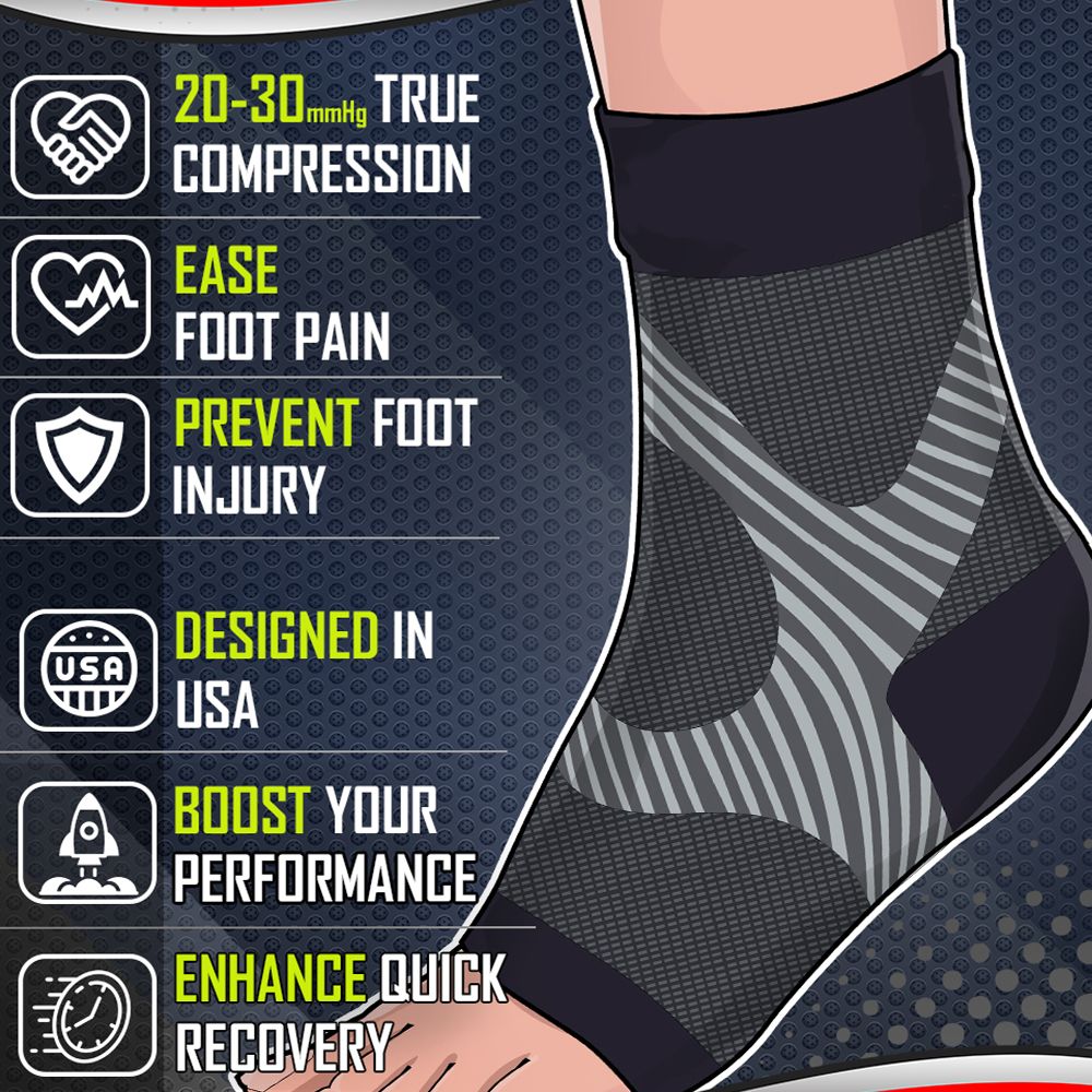 2Pcs Ankle Compression Brace Sleeves Foot Socks Foot & Arch