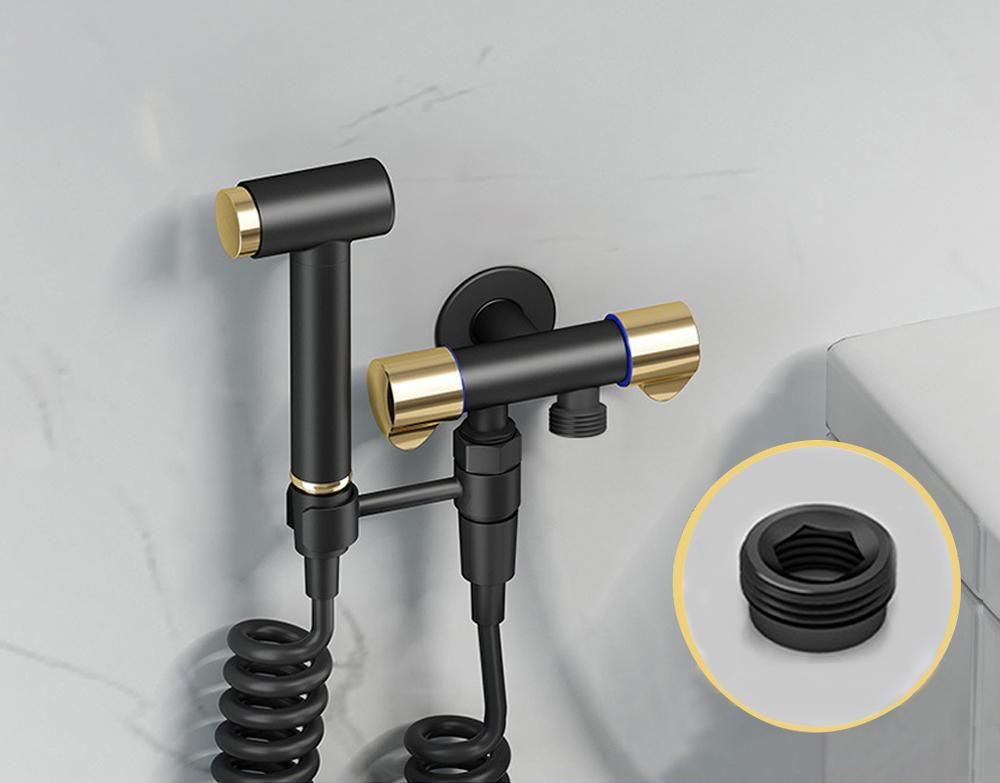 Bidet Sprayer Set Bidet Sprayer for Toilet   Bidet Sprayer Kit Stainless Steel Bidet Attachment for Toilet and Wall Mounting Options, Multifunctional   Bidet for Personal Washing, Cleaning Things.(Black/Gold-C)