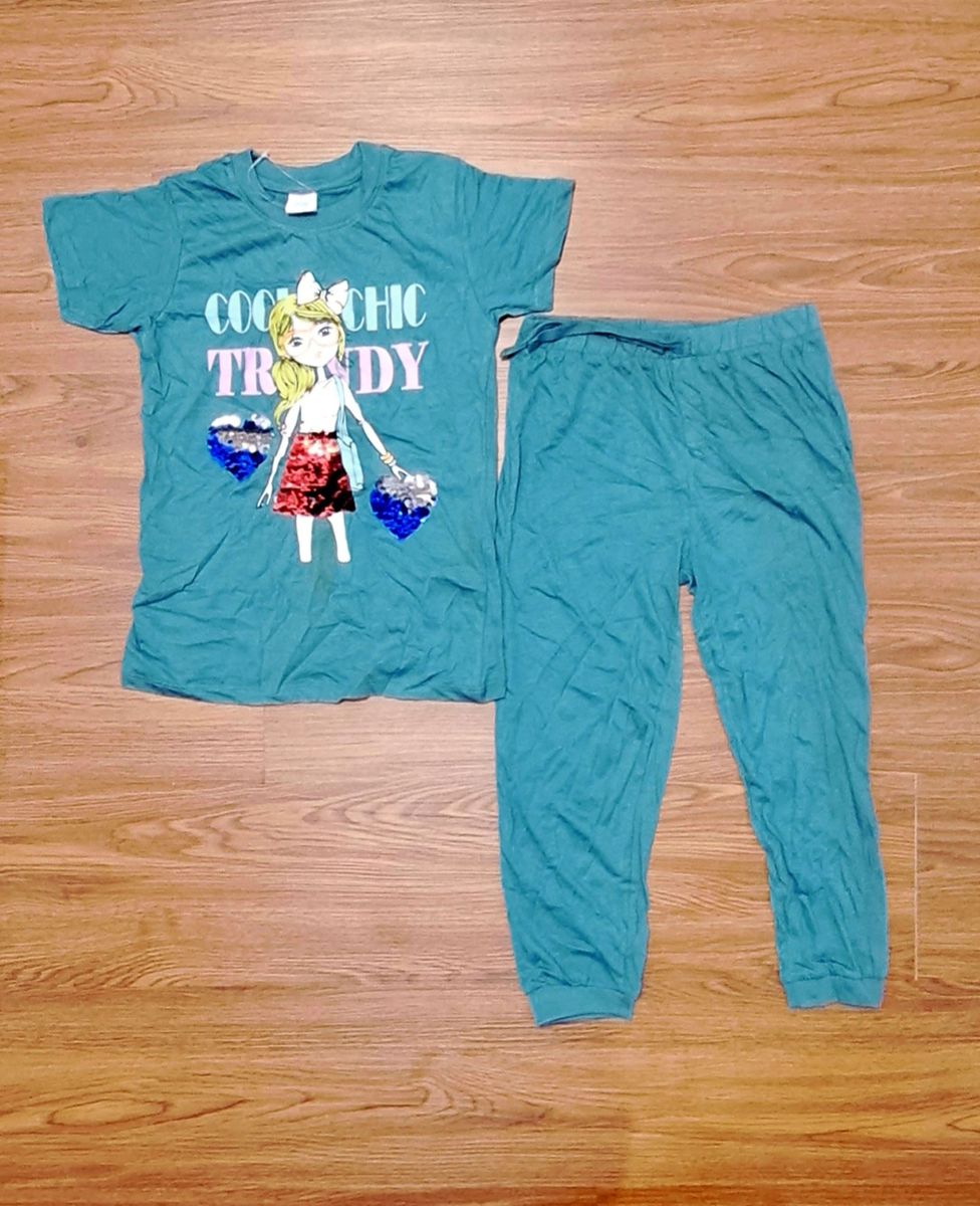 Girls Cool Chic Trendy Sequin Jogger Set (Runs Small)
