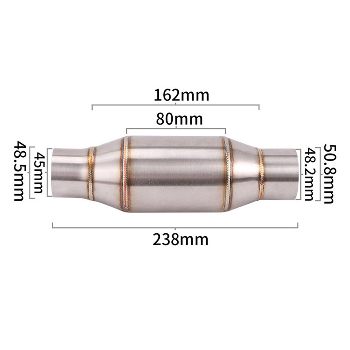 Motorcycle Exhaust Pipe Muffler Expansion Chamber Catalyst Noise-Cancelling for CQR Kawasaki Honda Yamaha Modified -B