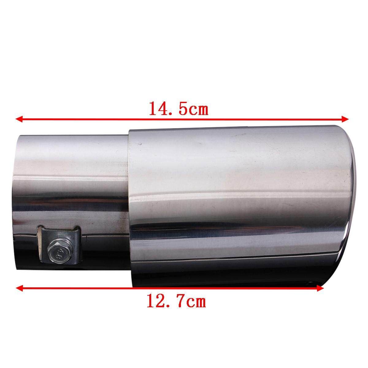 2pcs Universal 2.5" Inlet Oval Car Exhaust Pipe Muffler Tip Stainless Steel Chrome