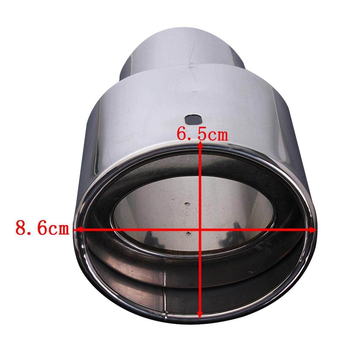 2pcs Universal 2.5" Inlet Oval Car Exhaust Pipe Muffler Tip Stainless Steel Chrome