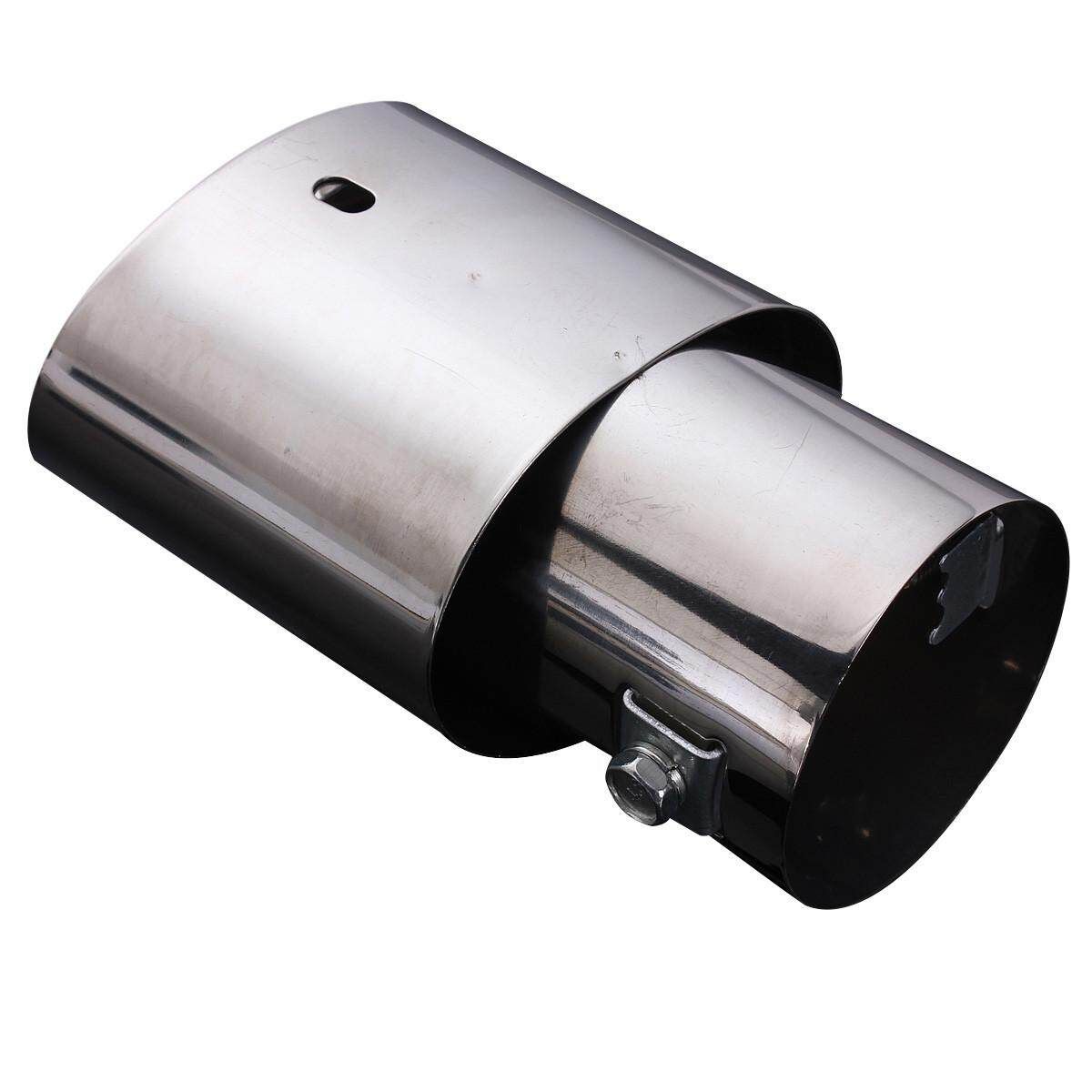 2pcs Universal 2.5" Inlet Oval Car Exhaust Pipe Muffler Tip Stainless Steel Chrome
