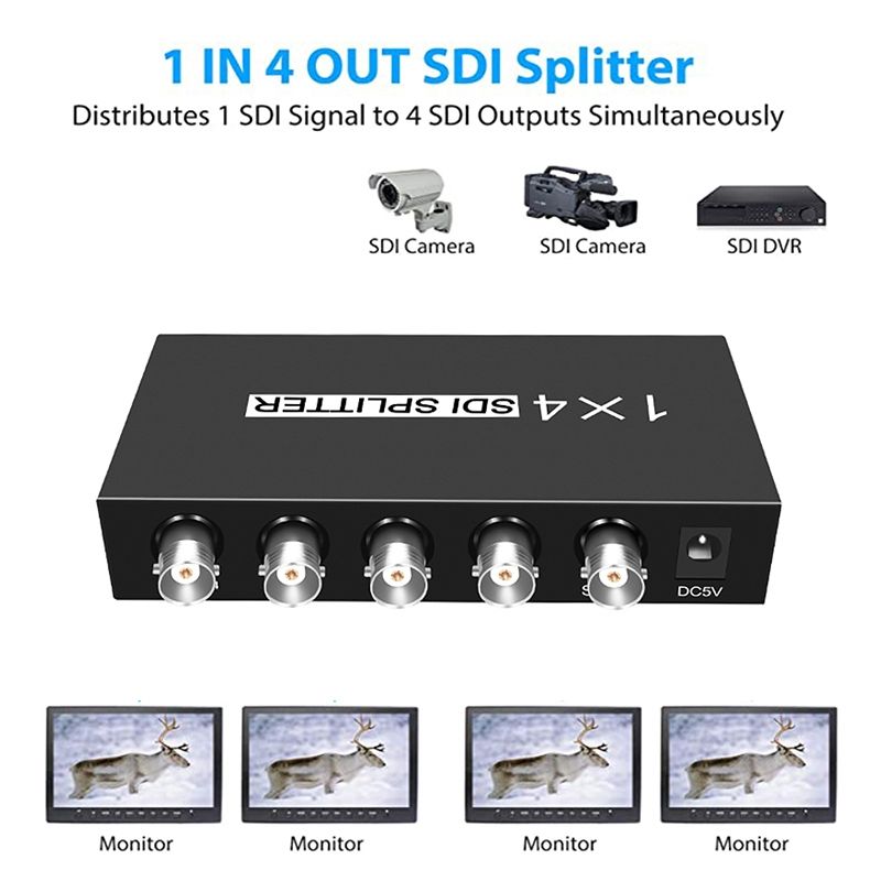 1 In 4 Out SD-SDI / HD-SDI / 3G-SDI Video Splitter