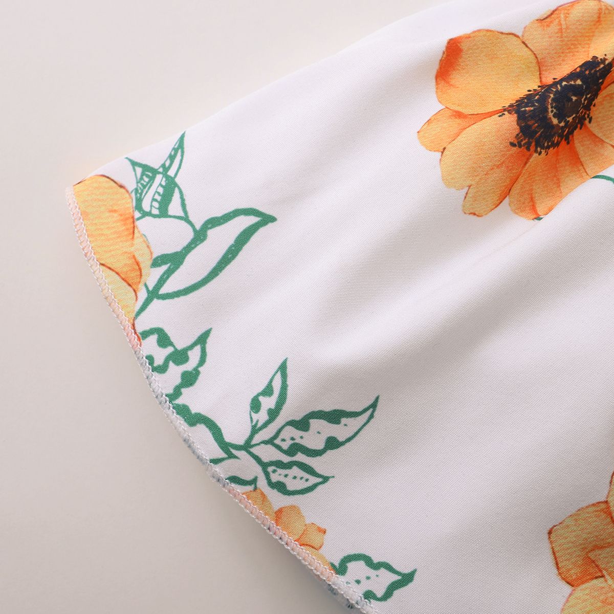1-5 Years Kid Girl 2PCS Clothes Set Flower Printing Sleeveless Shirt+Shorts