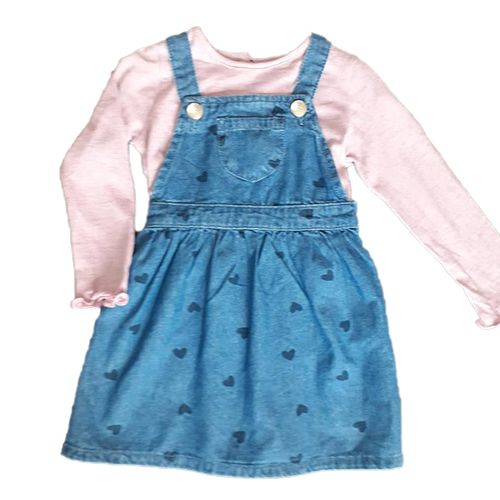 2 Pieces Jeans Dungarees And Matching Tee