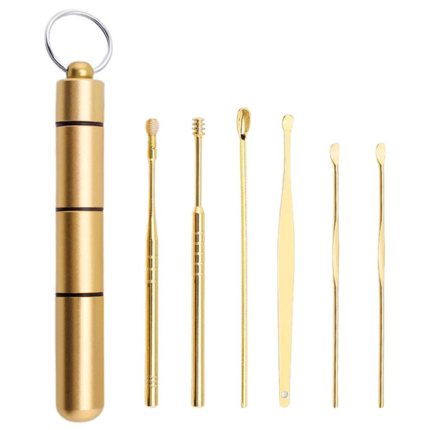 Set Of 6 Ear Cleaners  Remover Cleaner Earpick  Golden
