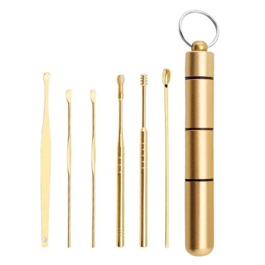 Set Of 6 Ear Cleaners  Remover Cleaner Earpick  Golden