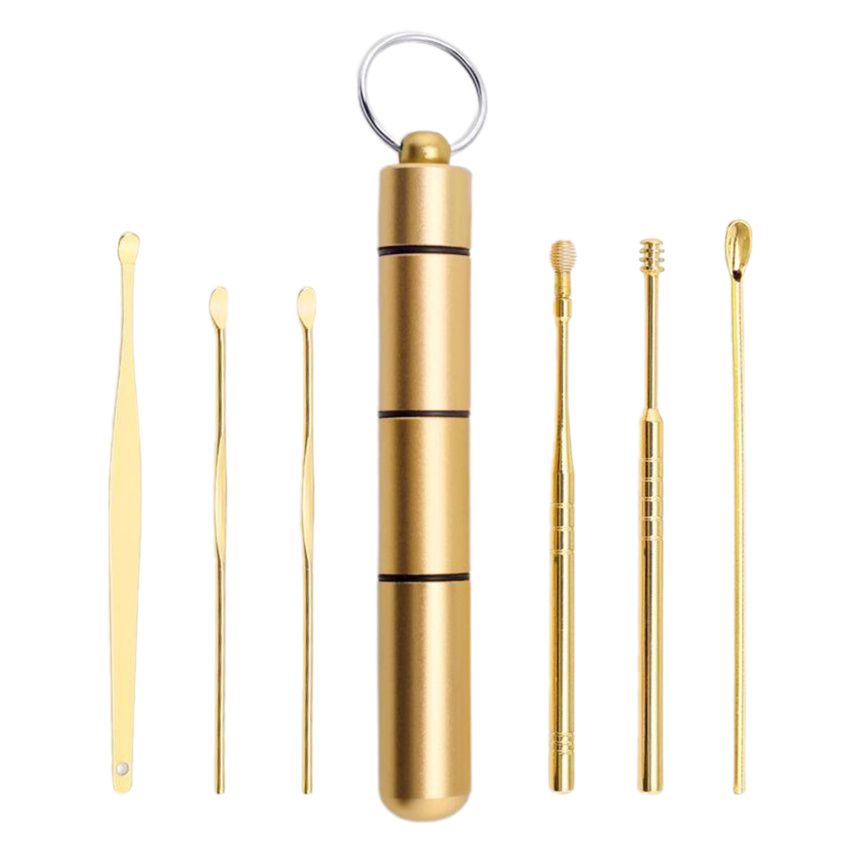 Set Of 6 Ear Cleaners  Remover Cleaner Earpick  Golden