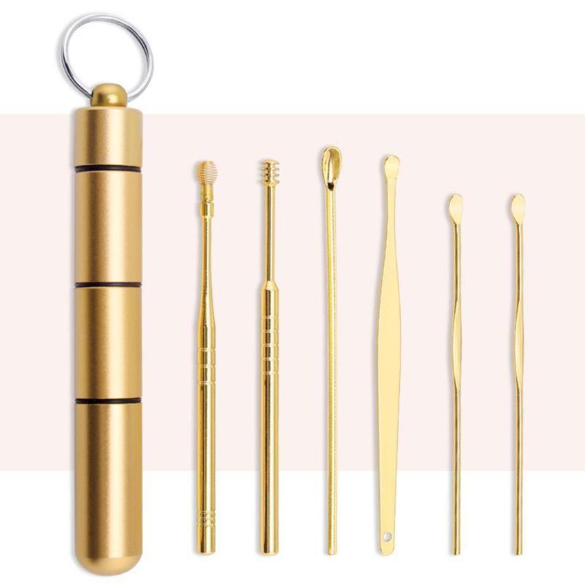 Set Of 6 Ear Cleaners  Remover Cleaner Earpick  Golden