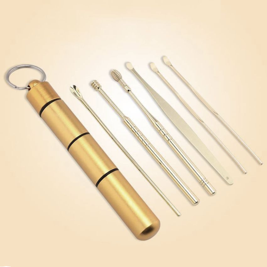 Set Of 6 Ear Cleaners  Remover Cleaner Earpick  Golden