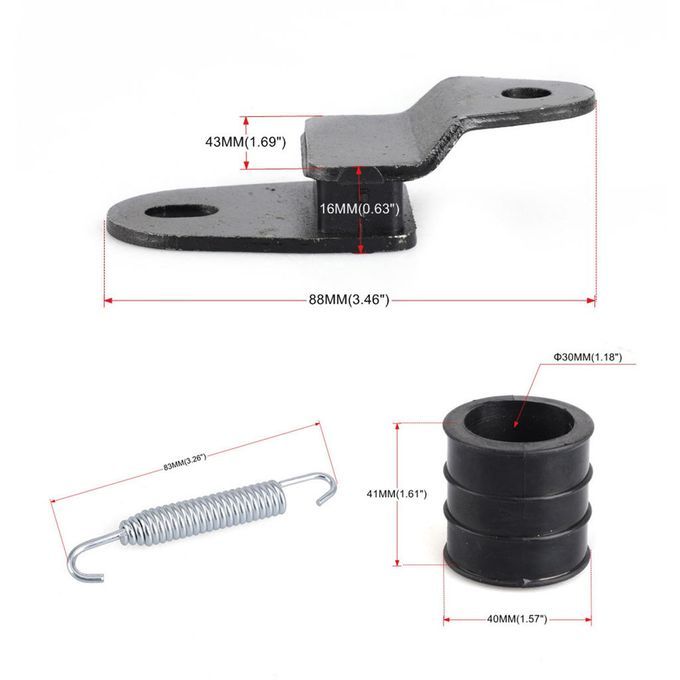 Exhaust Silencer Bracket With Cylinder Spring&Washer For Yamaha 87-06