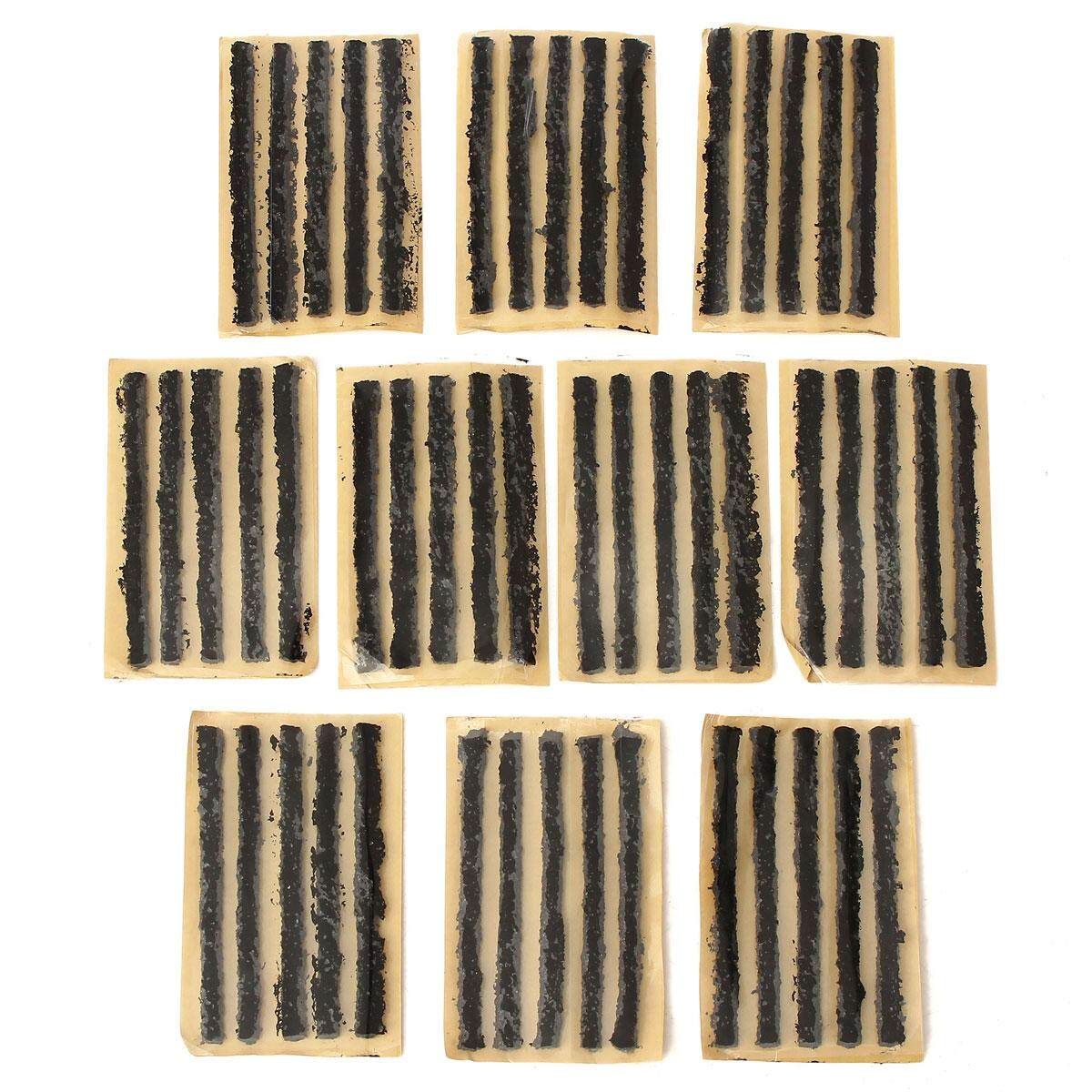 50pcs Heavy Duty Bike Car Tubeless Tire Tyre Puncture Repair Kit Plugs Strips 100mm*6mm