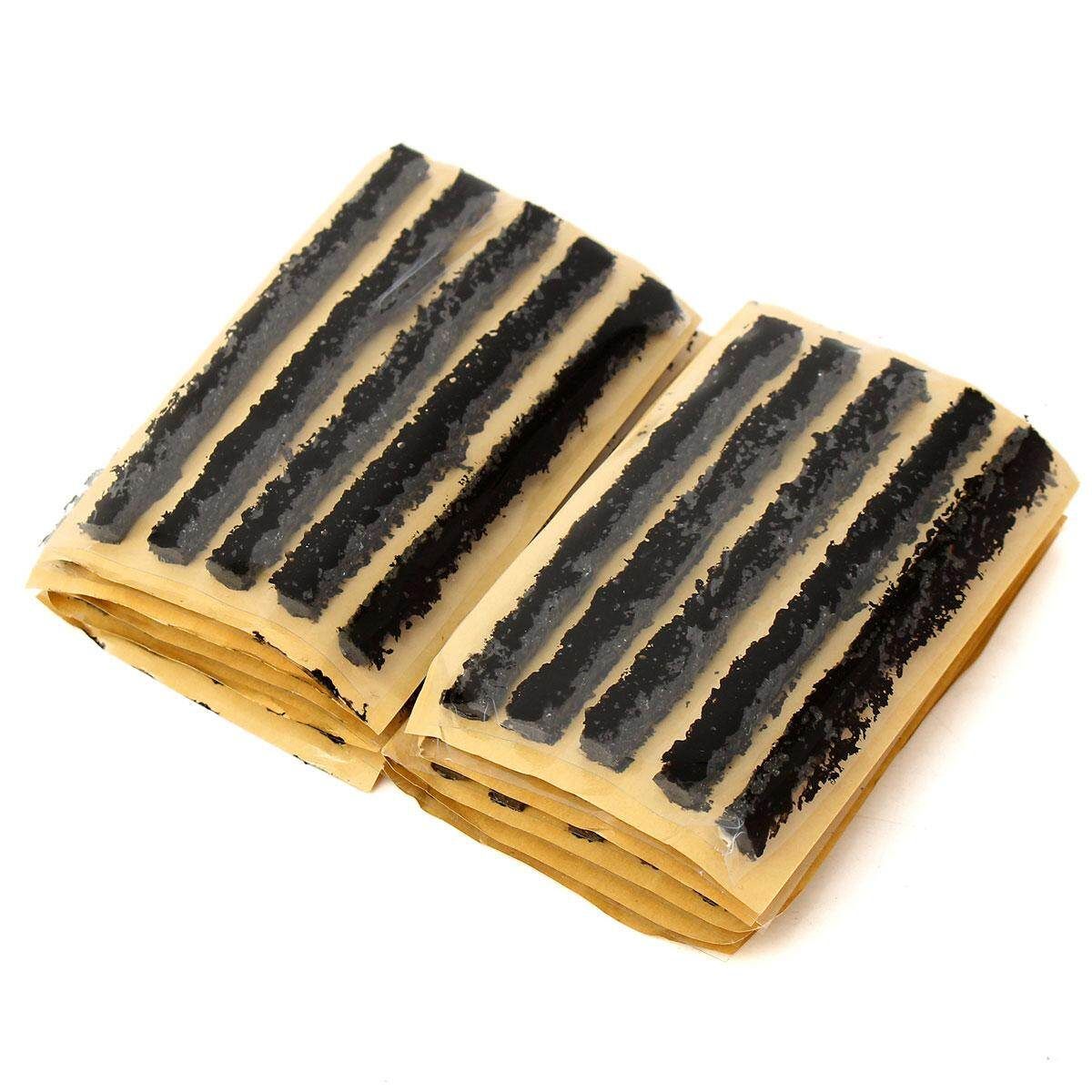 50pcs Heavy Duty Bike Car Tubeless Tire Tyre Puncture Repair Kit Plugs Strips 100mm*6mm