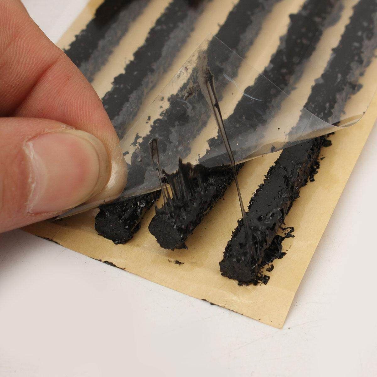 50pcs Heavy Duty Bike Car Tubeless Tire Tyre Puncture Repair Kit Plugs Strips 100mm*6mm