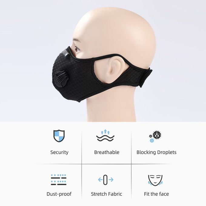 Bi Y Le  S Anti Smog PM2.5 A Tivated  Arbon Mountain Bike  S Dust  S Warm Anti-fog Riding  S-black-ear-hanging Mesh