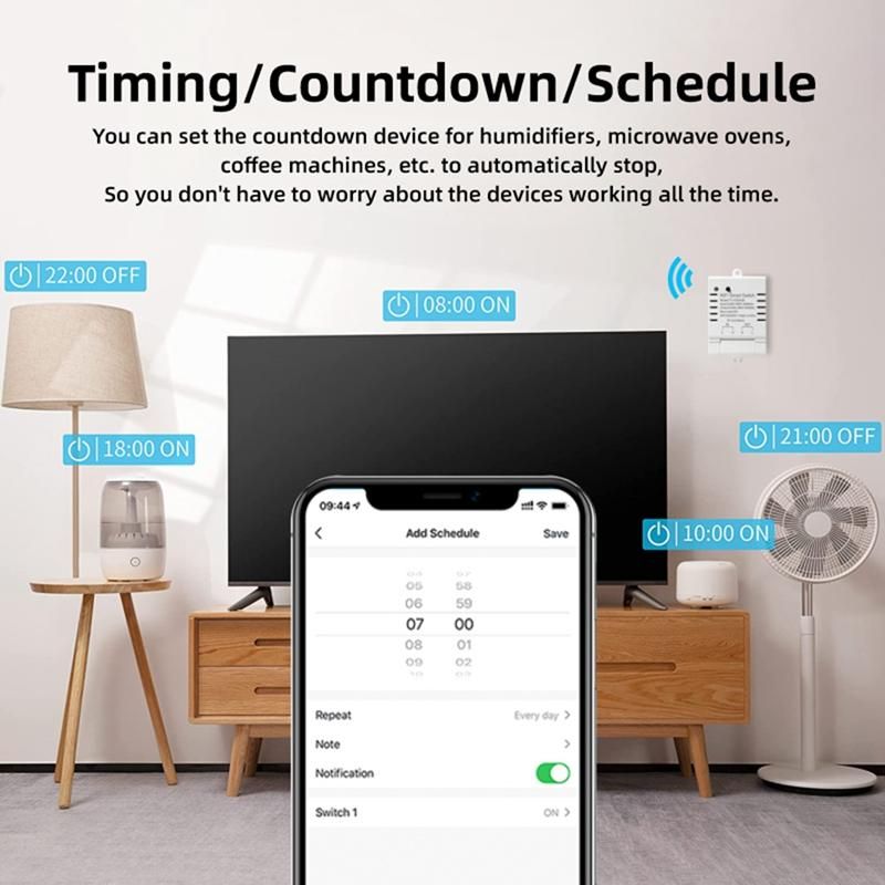 Tuya Smart WiFi Switch DIY Timer+Remote AC 85-265V WiFi