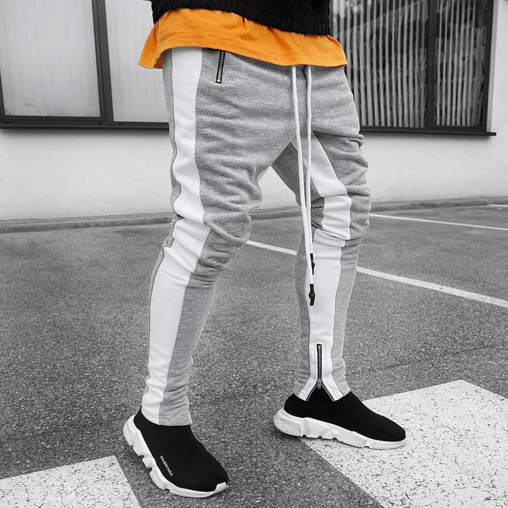 Jogging Casual Man Fitness Pants Men Sportswear Adjusted Tracksuit Pants Trousers Pants A-S
