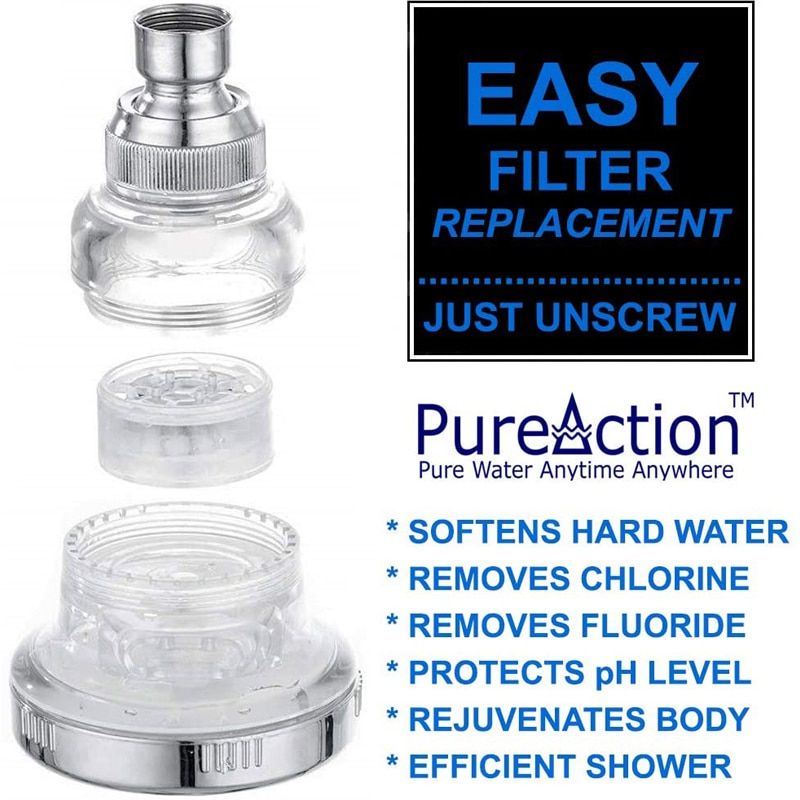 High Pressure Water Softener Shower Head Hard Water Filter Chlorine Fluoride Filter Filtered Shower Head Water Saving