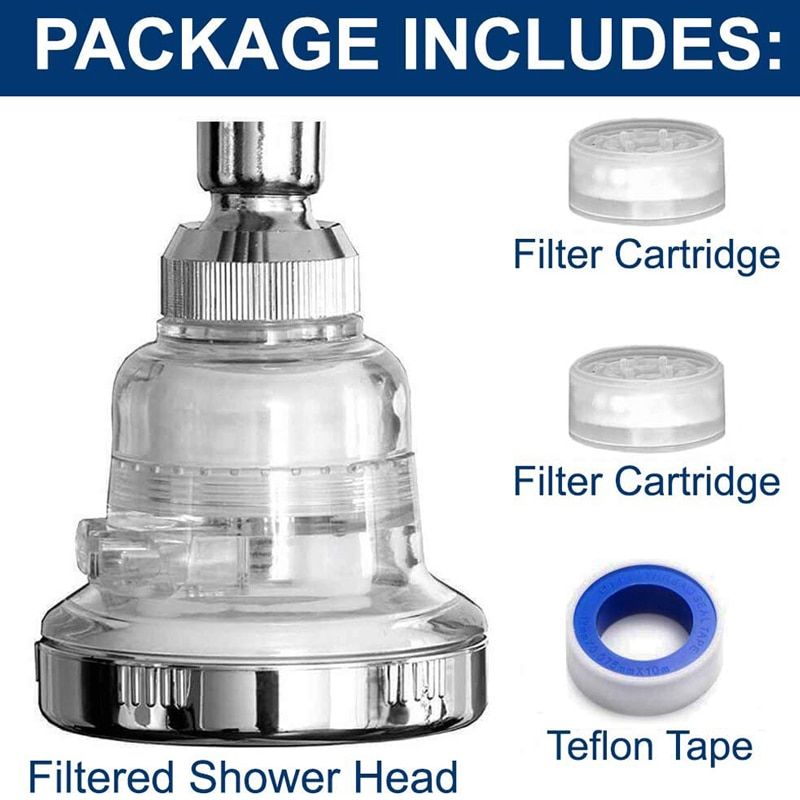 High Pressure Water Softener Shower Head Hard Water Filter Chlorine Fluoride Filter Filtered Shower Head Water Saving