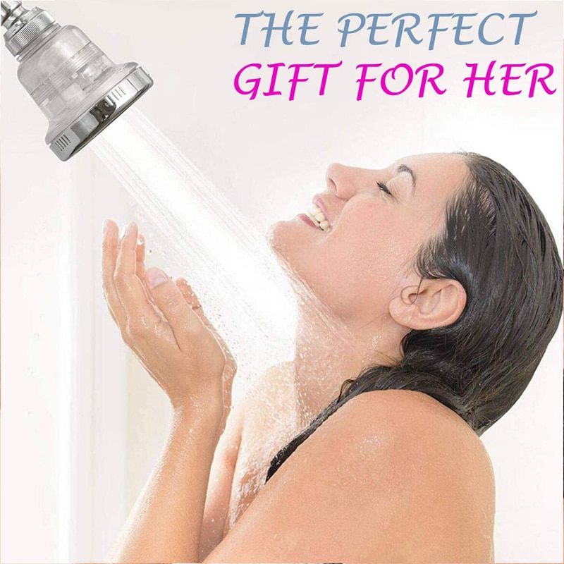 High Pressure Water Softener Shower Head Hard Water Filter Chlorine Fluoride Filter Filtered Shower Head Water Saving