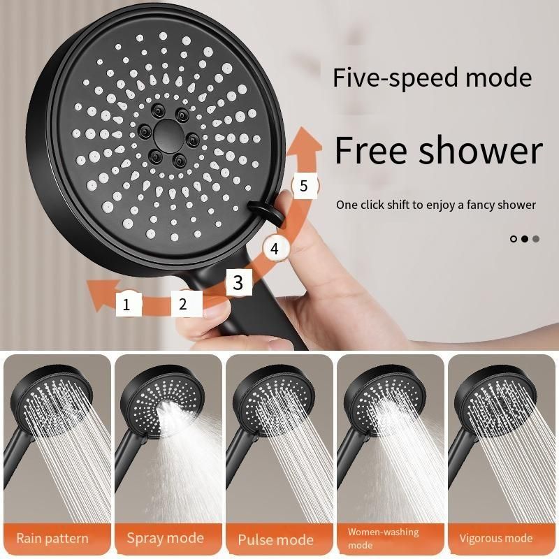 Household multifunctional five gear booster shower head