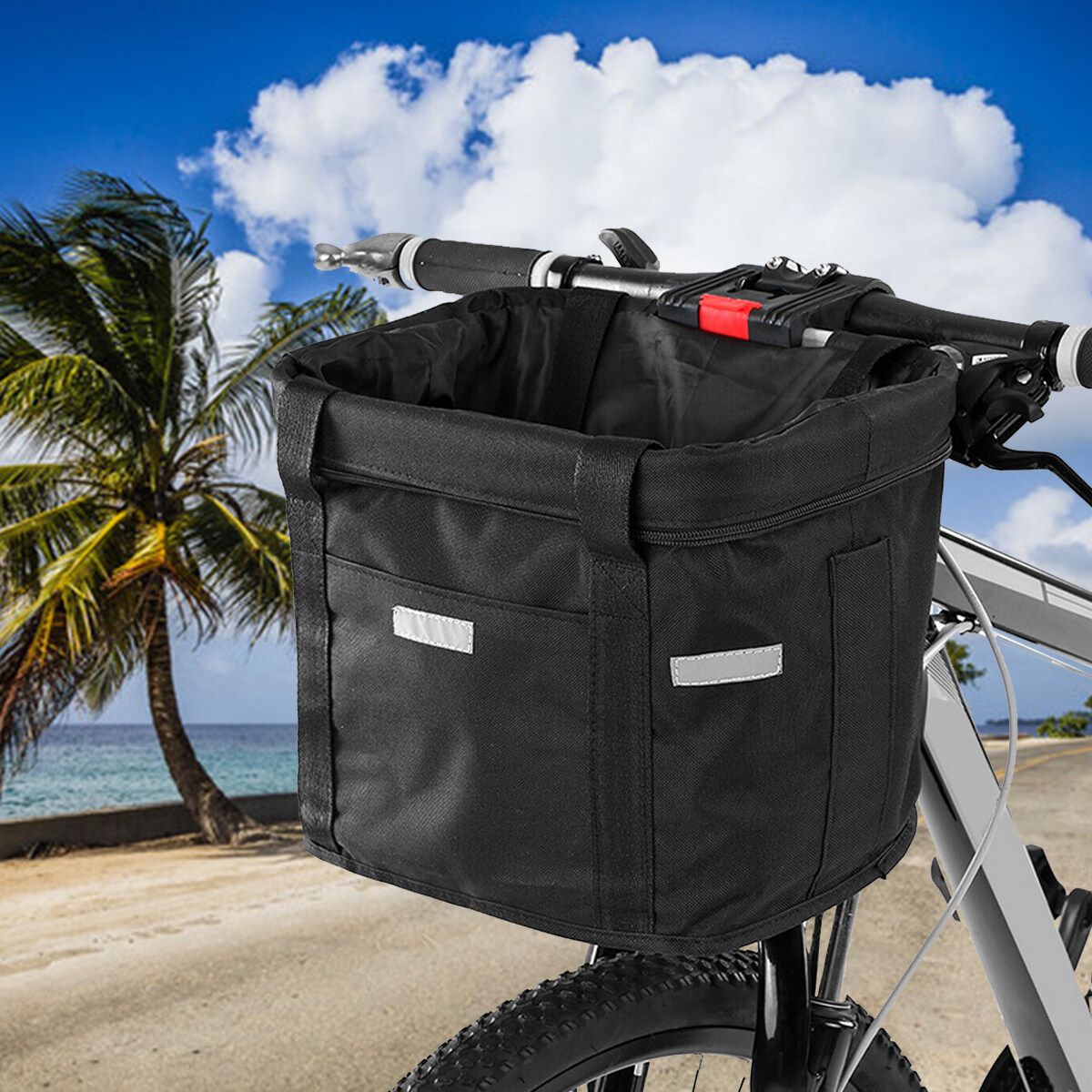 Bicycle Front Basket Storage Bike Cycle Pet Dog Carrier Bag Folded Waterproof