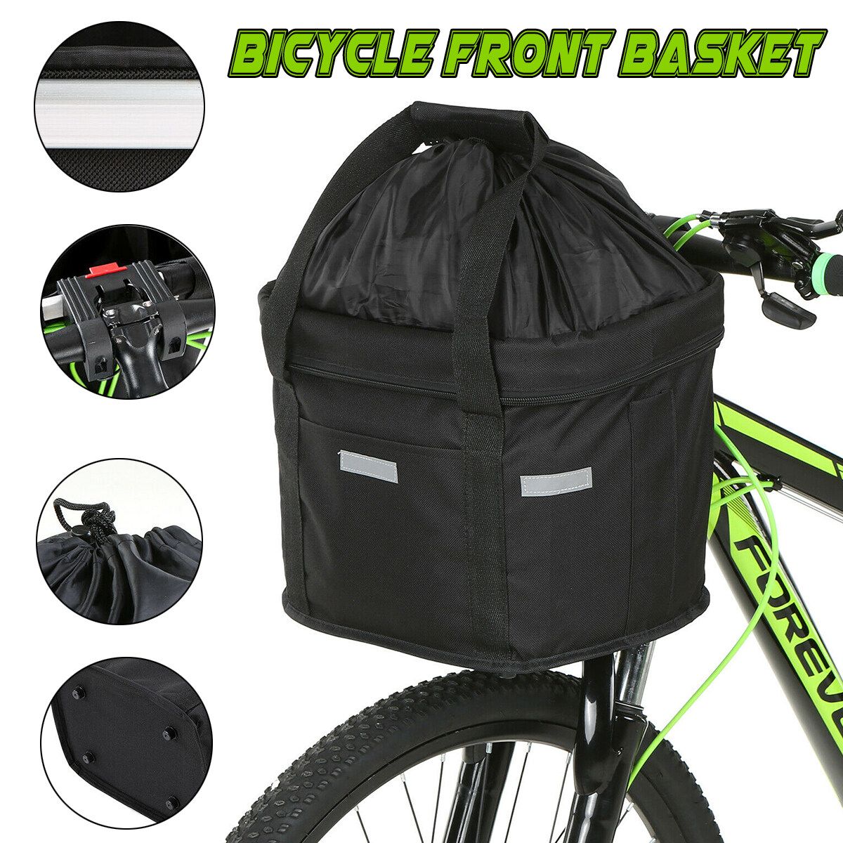 Bicycle Front Basket Storage Bike Cycle Pet Dog Carrier Bag Folded Waterproof